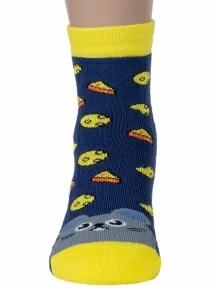 Детские махровые носки "Красная ветка", С-653, СИНИЕ с желтым