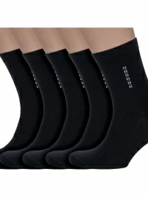 Комплект из 5 пар мужских носков Альтаир, 5-АМН, С18, ЧЕРНЫЕ