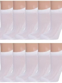Комплект из 10 пар женских носков Grinston socks (PINGONS) из микромодала, 10-17D3, БЕЛЫЕ