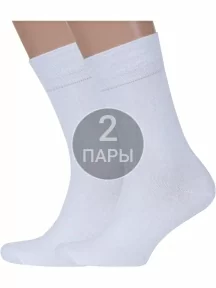 Комплект из 2 пар мужских носков MSCLUB, 2-ПН-01Э, БЕЛЫЕ