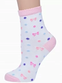 Детские носки LORENZline, Л105, БЕЛО-РОЗОВЫЕ