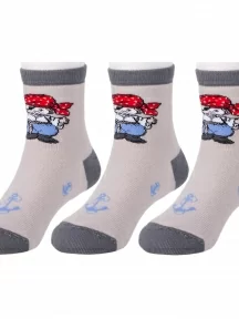 Комплект из 3 пар детских махровых носков LORENZLine, 3-Л52, СВЕТЛО-СЕРЫЕ