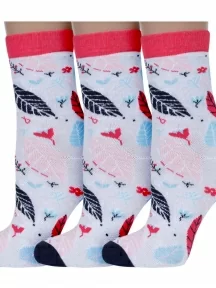 Комплект из 3 пар детских носков Красная ветка, 3-С-21МО, С-2135, БЕЛЫЕ