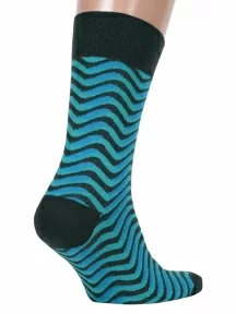 Мужские носки MSCLUB №М29, nm-319, БИРЮЗОВЫЕ с волнами