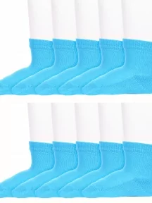 Комплект из 10 пар детских носков с махровым следом LORENZline, 10-Л7, БИРЮЗОВЫЕ