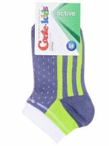 Детские спортивные носки Conte kids, 7С-97СП, рис. 308, СЕРО-САЛАТОВЫЕ