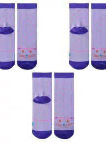 Комплект из 3 пар детских махровых носков Альтаир, 3-С112, СИРЕНЕВЫЕ