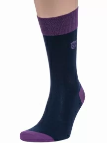 Мужские носки из мерсеризованного хлопка Sergio Di Calze (PINGONS), 15SC17, СИНИЕ/ФИОЛЕТОВЫЕ