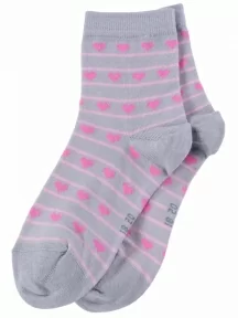 Детские носки LORENZline, Л104, СЕРЫЕ с сердечками