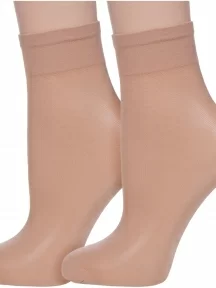 Комплект из 2 пар женских носков Conte, 2-Tension soft 20Н, Natural, телесные