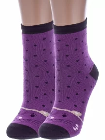 Комплект из 2 пар детских махровых носков Альтаир, 2-С112, ФИОЛЕТОВЫЕ