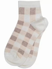 Подростковые носки LORENZline, П35, КРЕМОВЫЕ в клетку