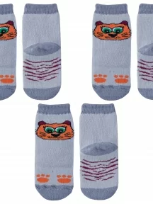 Комплект из 3 пар детских махровых носков НАШЕ Смоленской чулочной фабрики, 3-232С1, рис. 11, СВЕТЛО-СЕРЫЕ №91