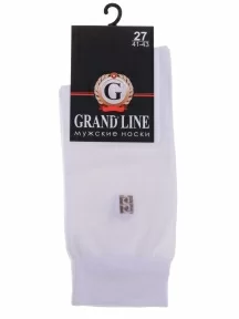 Мужские носки GRAND LINE, М-132, БЕЛЫЕ