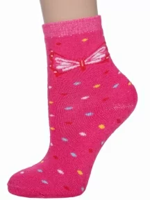 Детские махровые носки Hobby Line, 7459, РОЗОВЫЕ "Бабочки"