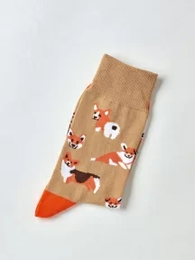 Носки unisex St. Friday Socks, 692-1, "Человек - человеку волк, а корги - корги корги!"