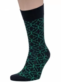 Мужские носки из мерсеризованного хлопка Sergio Di Calze (PINGONS), 20SC3, ЧЕРНО-ЗЕЛЕНЫЕ