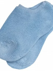 Детские короткие носки с наружной махрой ХОХ, DZ-3R18, СВЕТЛО-ГОЛУБЫЕ