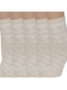 Комплект из 5 пар женских носков Альтаир, 5-С117, БЕЖЕВЫЕ