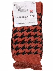 Женские теплые носки с ослабленной резинкой Hobby Line, Нжа6199-11, КРАСНО-КОРИЧНЕВЫЕ