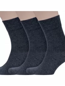 Комплект из 3 пар мужских бамбуковых носков Grinston socks (PINGONS), 3-15D1, АНТРАЦИТ