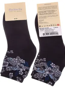 Женские махровые носки RuSocks (Орудьевский трикотаж) ТЕМНО-СЕРЫЕ (Ж-2337)