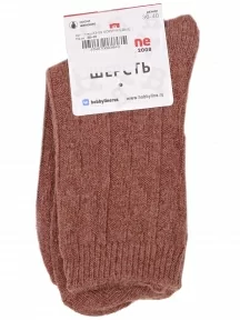 Женские теплые носки Hobby Line, Нжш33-09, КОРИЧНЕВЫЕ
