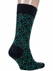 Мужские носки из мерсеризованного хлопка Sergio Di Calze (PINGONS), 20SC3, ЧЕРНО-ЗЕЛЕНЫЕ