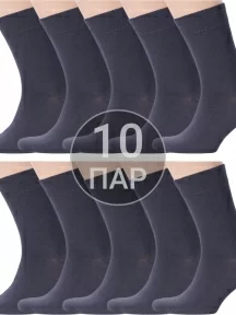 Комплект из 10 пар мужских носков Брестские (БЧК), 10-14С2122, рис. 000, ТЕМНО-СЕРЫЕ