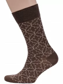 Комплект из 3 пар мужских носков Sergio Di Calze (PINGONS) из мерсеризованного хлопка, 3-20SC3, КОРИЧНЕВЫЕ