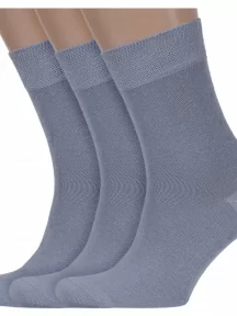 Комплект из 3 пар мужских носков Брестские (БЧК) из 100% хлопка, 3-15С2225, рис. 000, СВЕТЛО-СЕРЫЕ