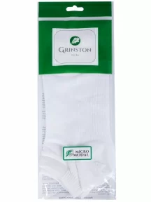 Мужские короткие носки из микромодала Grinston socks (PINGONS), 15D10, БЕЛЫЕ