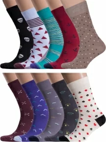 Набор из 10 пар мужских носков MSCLUB №М09, ВИ10-НМ9, микс