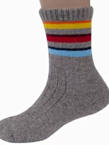 Детские носки из 100% монгольской шерсти (Монголка), 02157, СЕРЫЕ