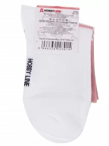 Женские носки Hobby Line, Нжх334-5, БЕЛО-КОРАЛЛОВЫЕ