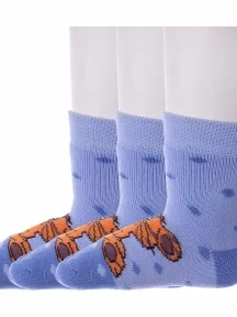 Комплект из 3 пар детских махровых носков Брестские (БЧК), 3-14С3060, рис. 821, БЛЕДНО-ГОЛУБЫЕ