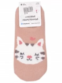 Женские ультракороткие теплые носки "Пуховые" Hobby Line, Нжпуху9501, БЕЖЕВЫЕ