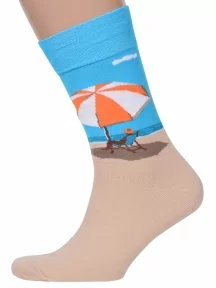 Мужские носки MSCLUB №М35, nm-386, БЕЖЕВО-ГОЛУБЫЕ