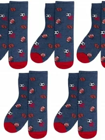 Комплект из 5 пар детских носков RuSocks (Орудьевский трикотаж), 5-Д3-13500, рис. 01, ДЖИНС