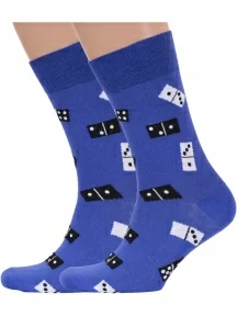Комплект из 2 пар мужских носков MSCLUB №М42, 2-nm-453, СИНИЕ, "Домино"