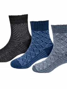 Комплект из 3 пар детских теплых носков RuSocks (Орудьевский трикотаж), 3-Д-382, микс 11