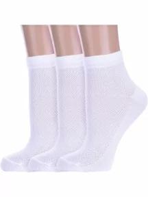 Комплект из 3 пар детских носков Альтаир, 3-Д82, БЕЛЫЕ