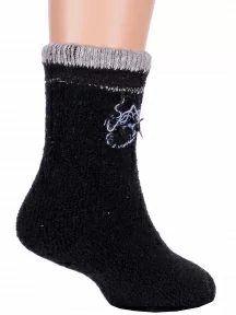 Детские теплые махровые носки Hobby Line, Ндад7621-06, ЧЕРНЫЕ