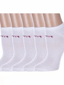 Комплект из 5 пар женских спортивных носков Альтаир, 5-А217, рис. 1, БЕЛЫЕ