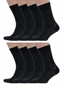 Набор мужских носков из микромодала, 8 пар (ТМ Grinston socks), PG-15D7-8, ЧЕРНЫЕ