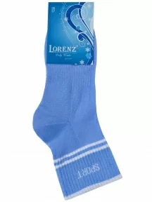 Женские спортивые носки с махровым следом LORENZline, С25М, ГОЛУБЫЕ