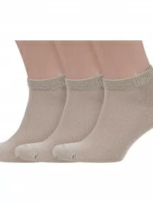 Комплект из 3 пар мужских носков Grinston socks (PINGONS) из микромодала, 3-15D10, БЕЖЕВЫЕ