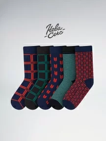 Набор из 5 пар мужских носков "Нева-Сокс", НС-5-НМ212, микс "Часы"