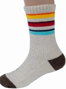 Детские носки из 100% монгольской шерсти (Монголка), 02158, БЕЛЫЕ