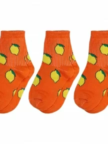 Комплект из 3 пар детских носков Альтаир, 3-А224, ОРАНЖЕВЫЕ